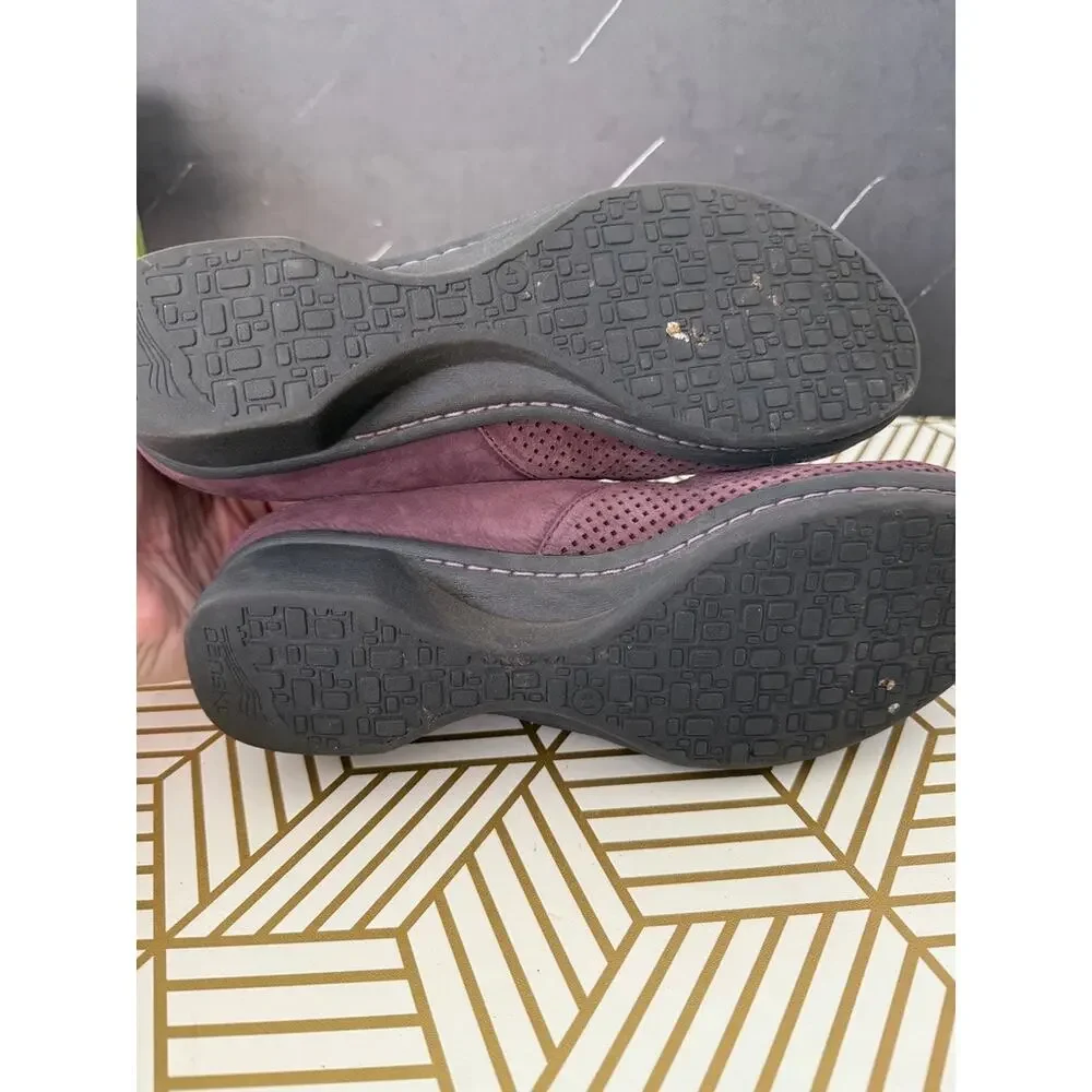 DANSKO Laura Purple Nubuck Slip On Back Zip Wedge | Size 41